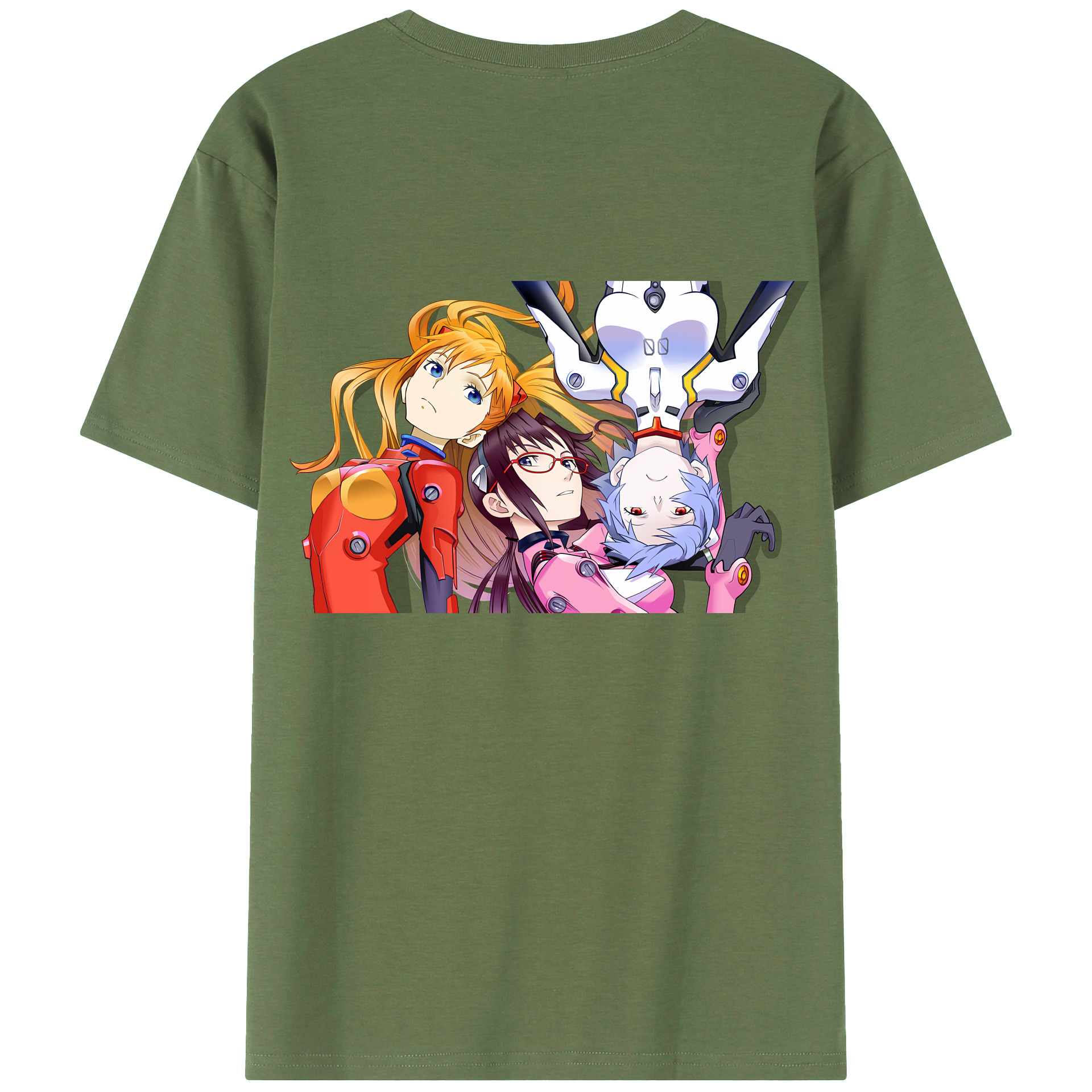 （画像用） EVA 新世紀エヴァンゲリオン 綿100％ メンズ半袖Tシャツ（バックプリント） 通気性
